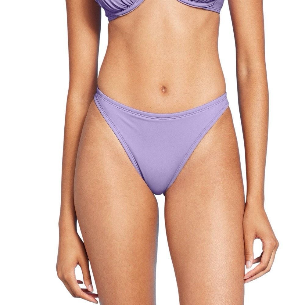 NEW Shade & Shore High Leg Extra Cheeky‎ Light Purple Bikini Bottom XL